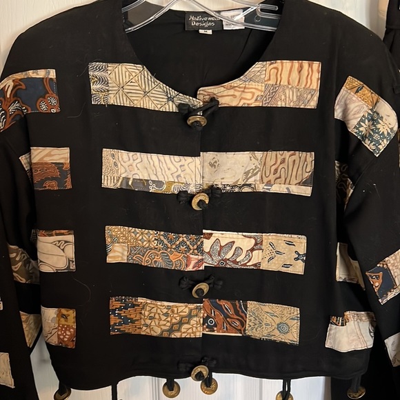 Native Designs 3 pc skirt vest jacket with Indonesian design and detail cotton M - Picture 2 of 16